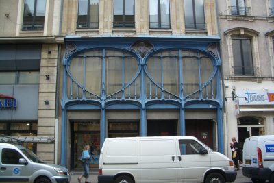 blue art nouveau facade